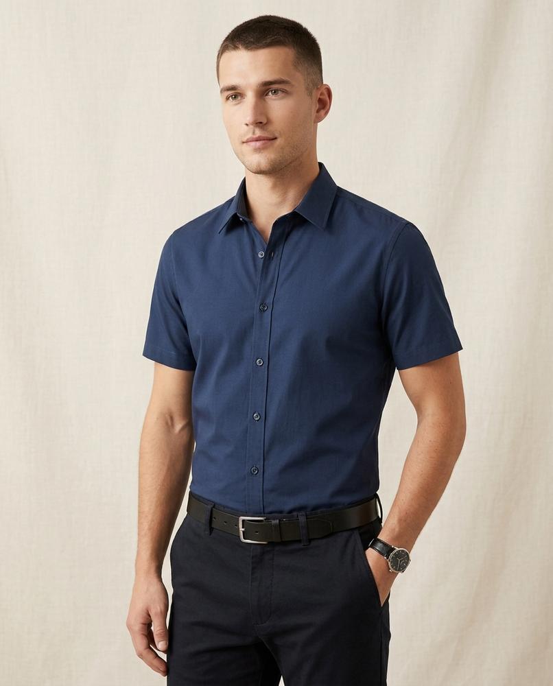 Lands Fashion - Kalan | Short-Sleeved Fitted Shirt Men