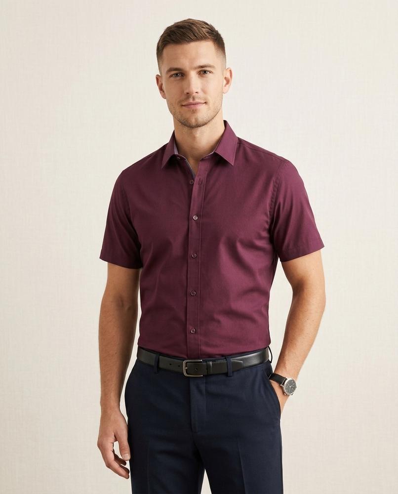 Lands Fashion - Kalan | Short-Sleeved Fitted Shirt Men