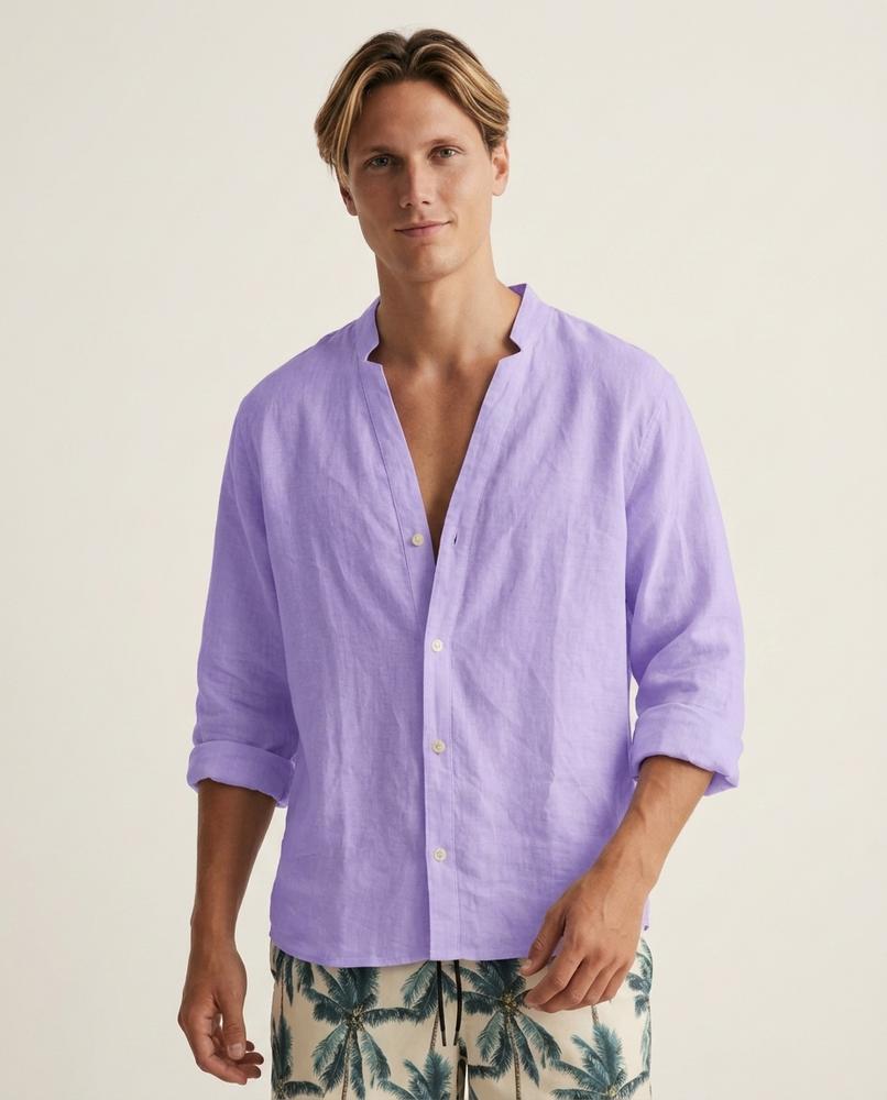 Lands Fashion - Lerel | Collarless Long-Sleeved Shirt Men