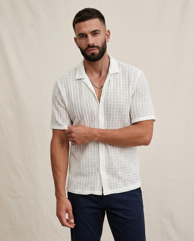 Lands Fashion - Sasol | Textured Short-Sleeved Shirt Men