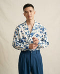 Lands Fashion - Selen | Floral Print Camp Collar Shirt Men