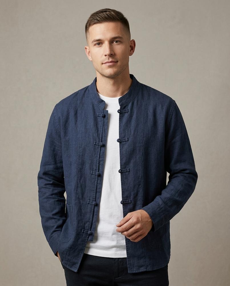 Lands Fashion - Cator | Mandarin Collar Frog Closure Jacket Men