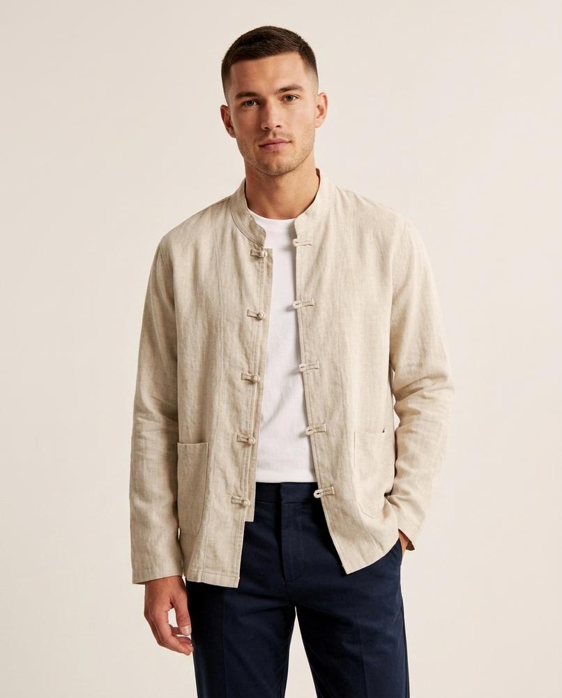 Lands Fashion - Cator | Mandarin Collar Frog Closure Jacket Men