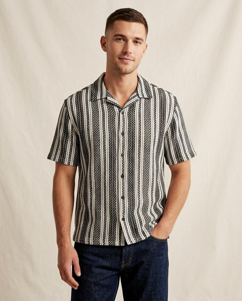 Lands Fashion - Masin | Textured Striped Shirt Men