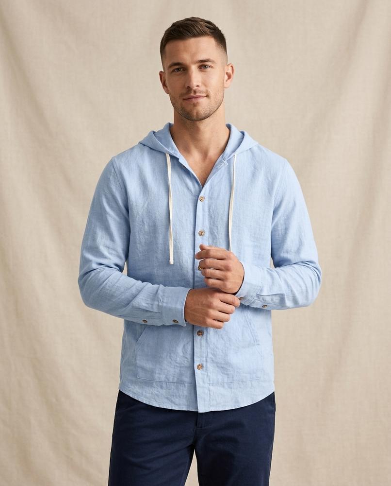 Lands Fashion - Tiven | Hooded Button-Front Shirt Men