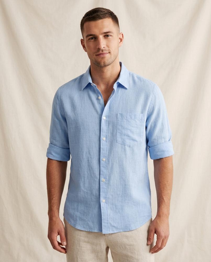 Lands Fashion - Elram | Linen-Blend Slim Fit Shirt Men
