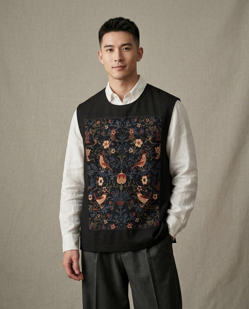 Lands Fashion - Lalen | Sleeveless Appliquéd Vest Men