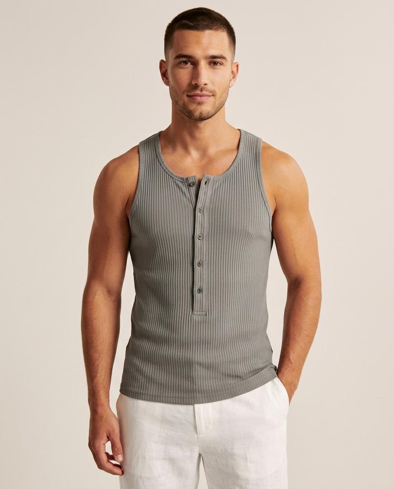 Lands Fashion - Lonor | Ribbed Henley Top Men