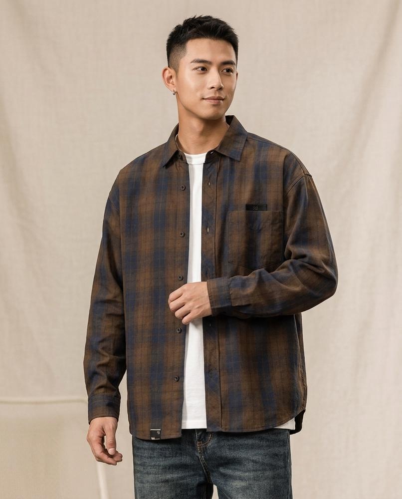 Lands Fashion - Risen | Plaid Relaxed-Fit Shirt Men