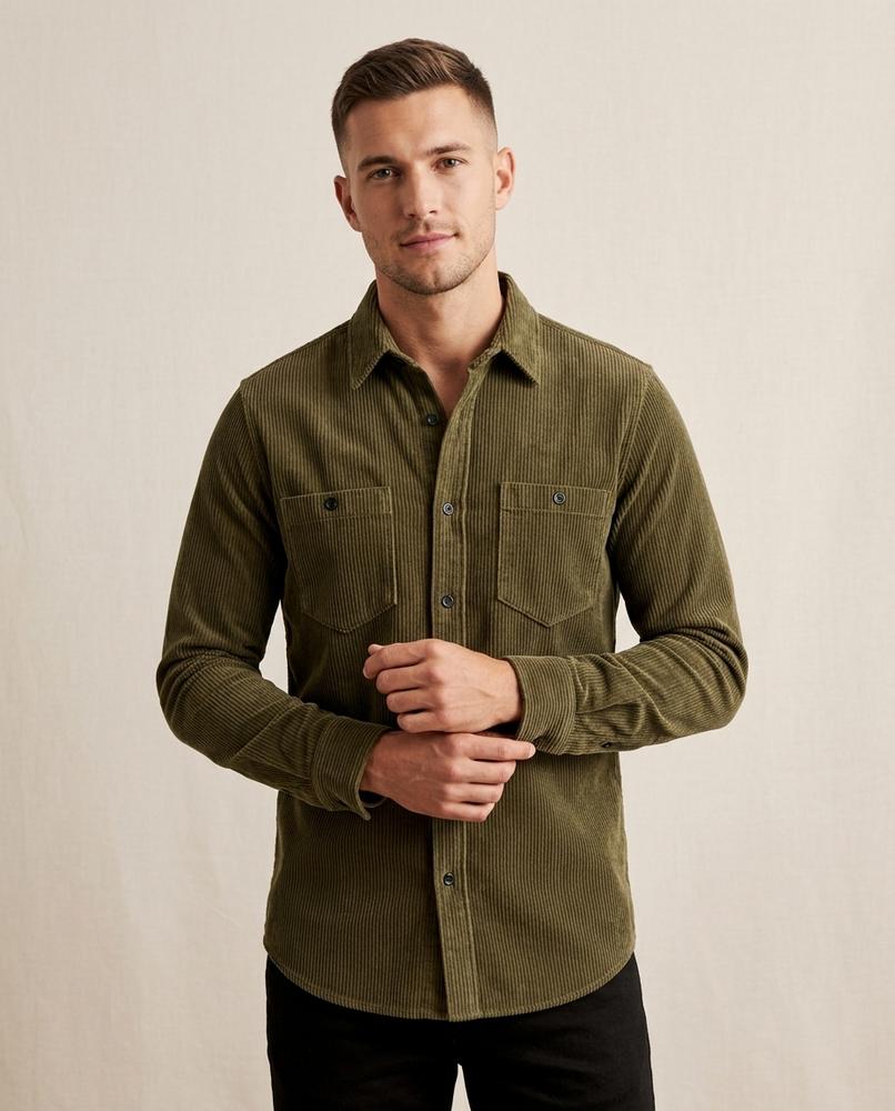 Lands Fashion - Timer | Corduroy Slim Fit Shirt Men