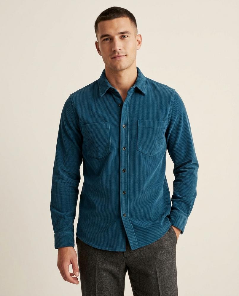 Lands Fashion - Timer | Corduroy Slim Fit Shirt Men