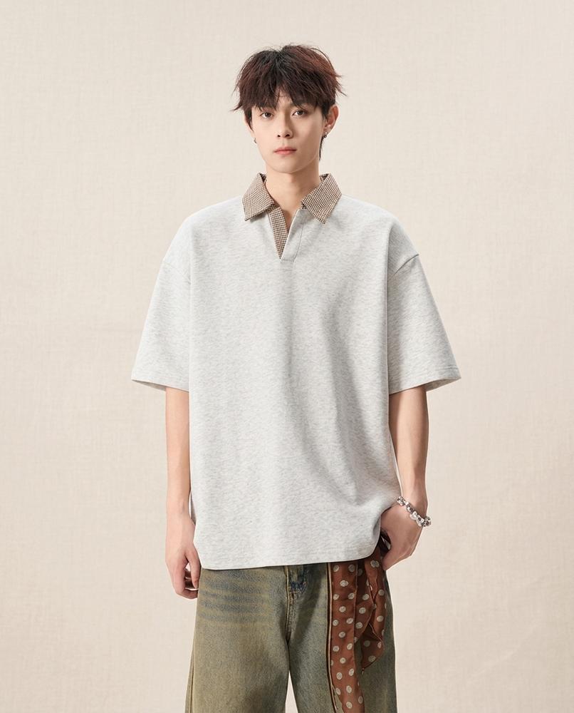 Lands Fashion - Elser | Oversized Contrast-Collar T-Shirt Men