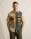 Lands Fashion - Savin | Embroidered Patchwork Shirt Men