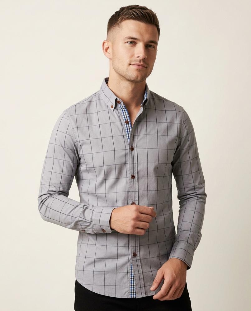 Lands Fashion - Zakar | Checked Button-Down Shirt Men