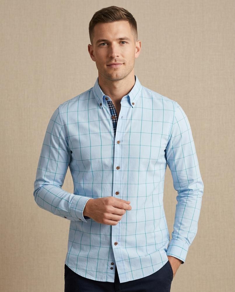 Lands Fashion - Zakar | Checked Button-Down Shirt Men