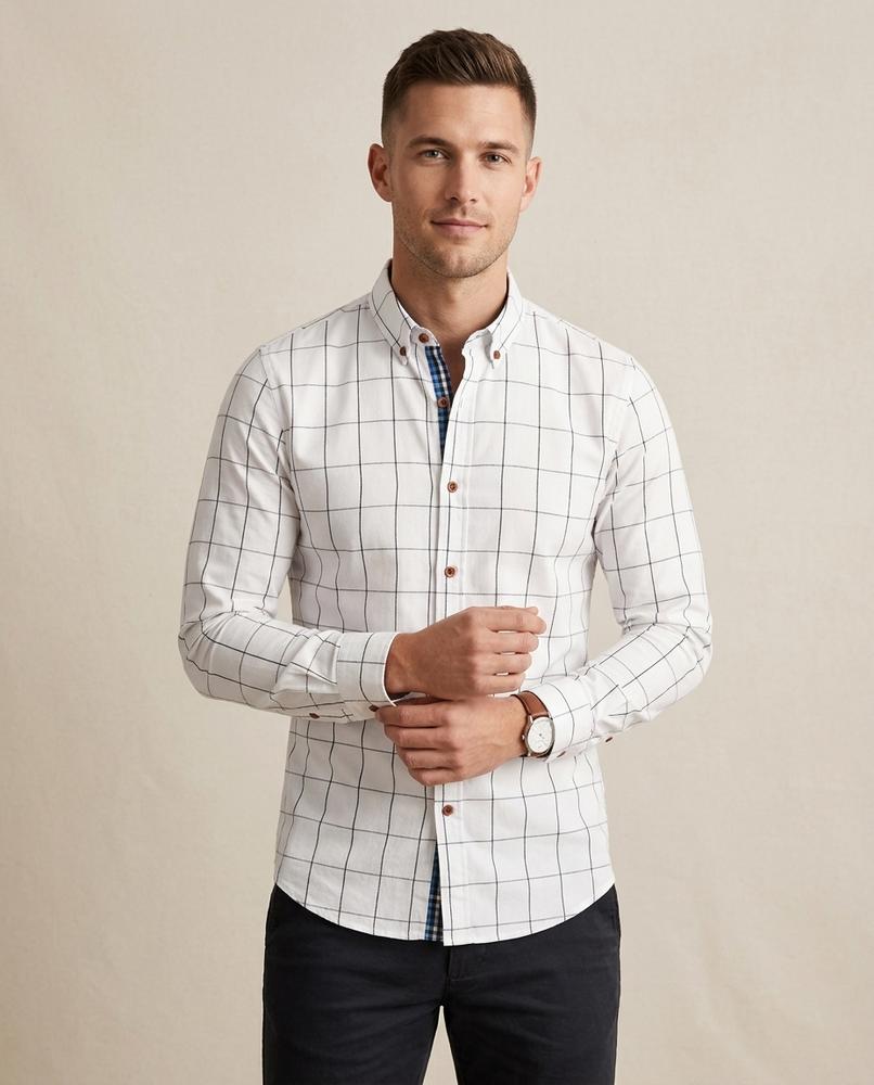 Lands Fashion - Zakar | Checked Button-Down Shirt Men