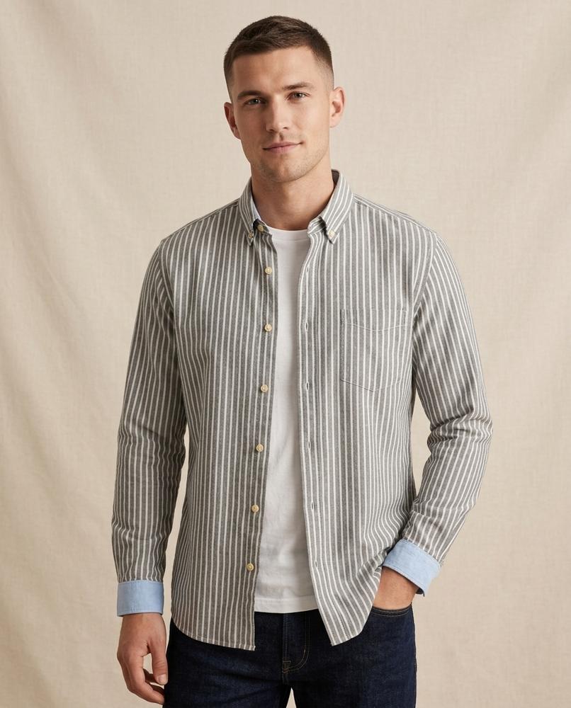 Lands Fashion - Allom | Striped Long-Sleeved Shirt Men