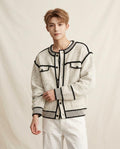 Lands Fashion - Varam | Contrast-Trim Tweed-Knit Cardigan Men