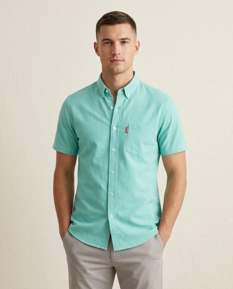 Lands Fashion - Daver | Short-Sleeved Slim-Fit Shirt Men