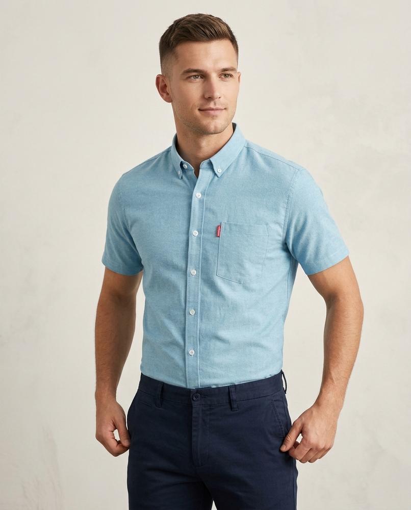 Lands Fashion - Daver | Short-Sleeved Slim-Fit Shirt Men