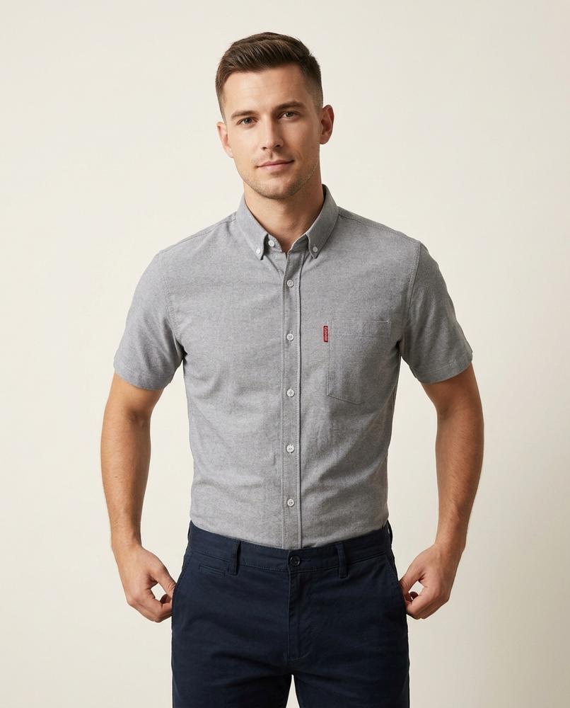 Lands Fashion - Daver | Short-Sleeved Slim-Fit Shirt Men