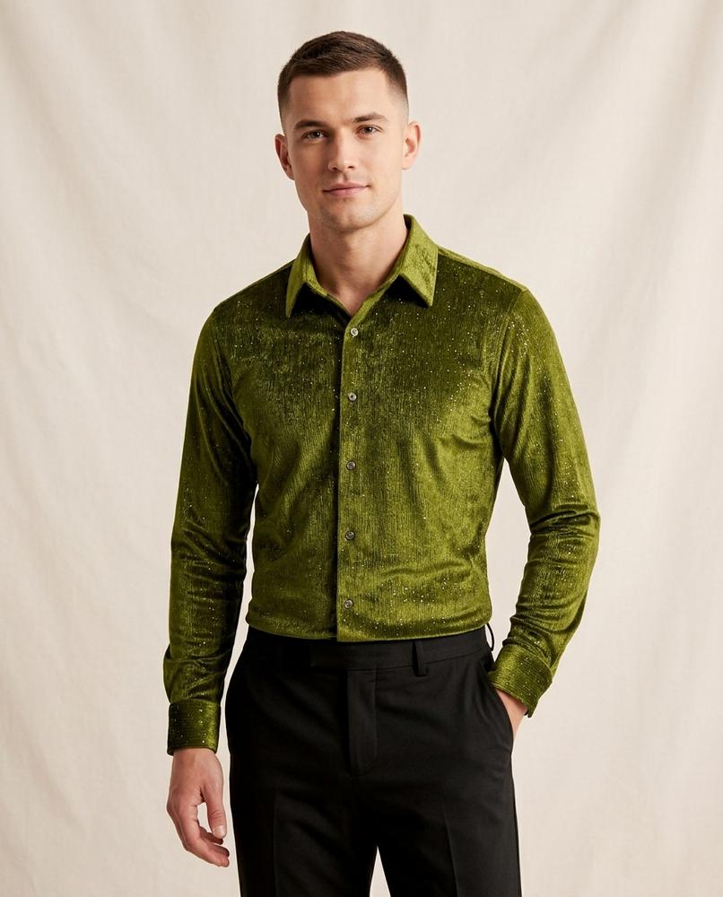 Lands Fashion - Elnor | Ribbed Glittered Shirt Men