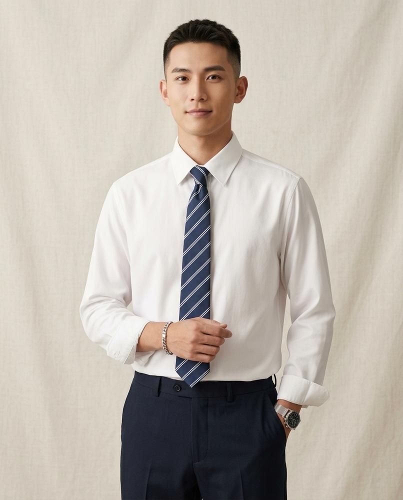 Lands Fashion - Rivin | Long-Sleeved Solid-Colored Shirt Men
