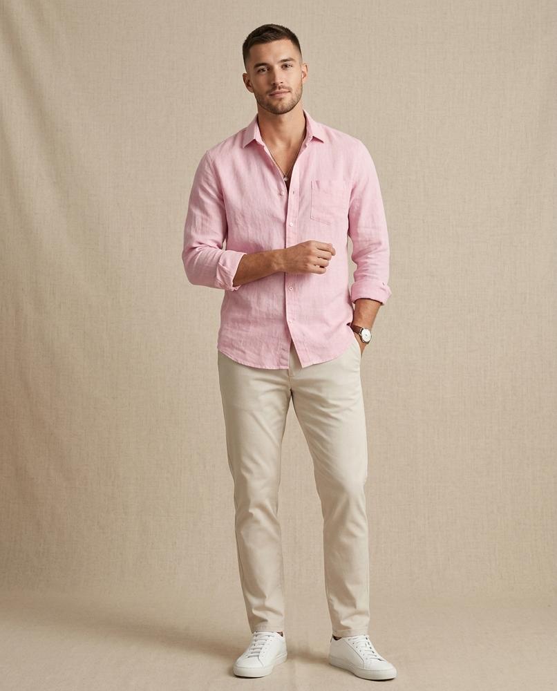 Lands Fashion - Senal | Linen Long-Sleeved Shirt Men