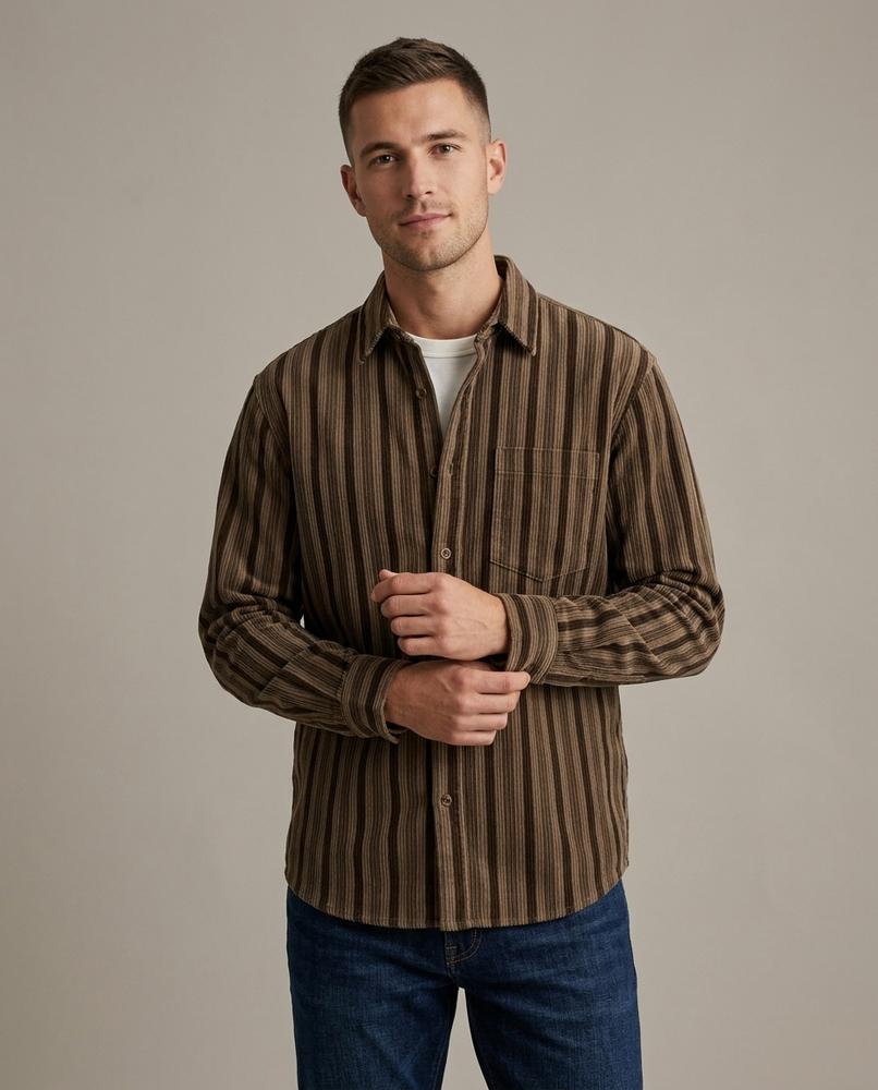 Lands Fashion - Nosil | Striped Button-Up Shirt Men