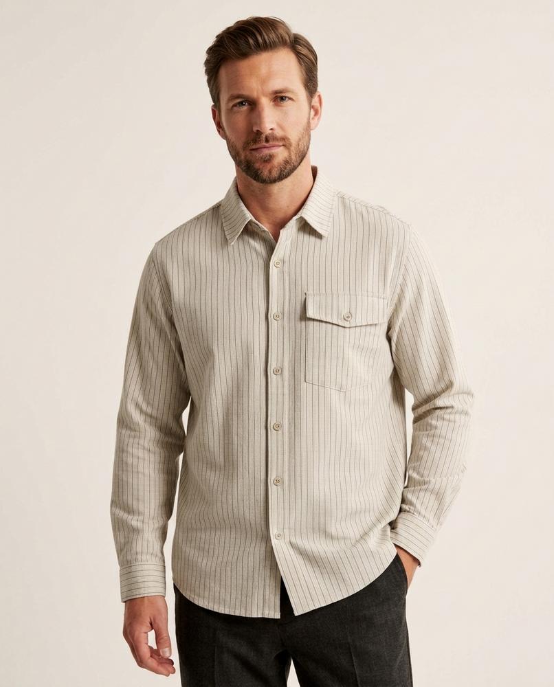 Lands Fashion - Roron | Striped Button-Up Shirt Men