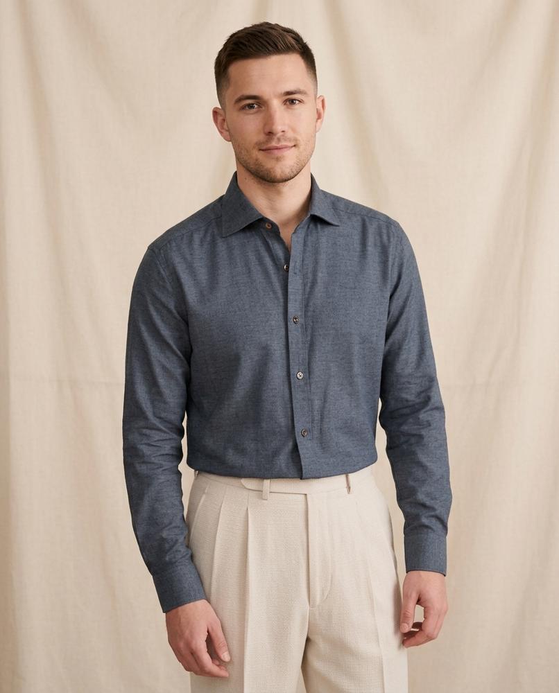 Lands Fashion - Miren | Melange Slim-Fit Shirt Men