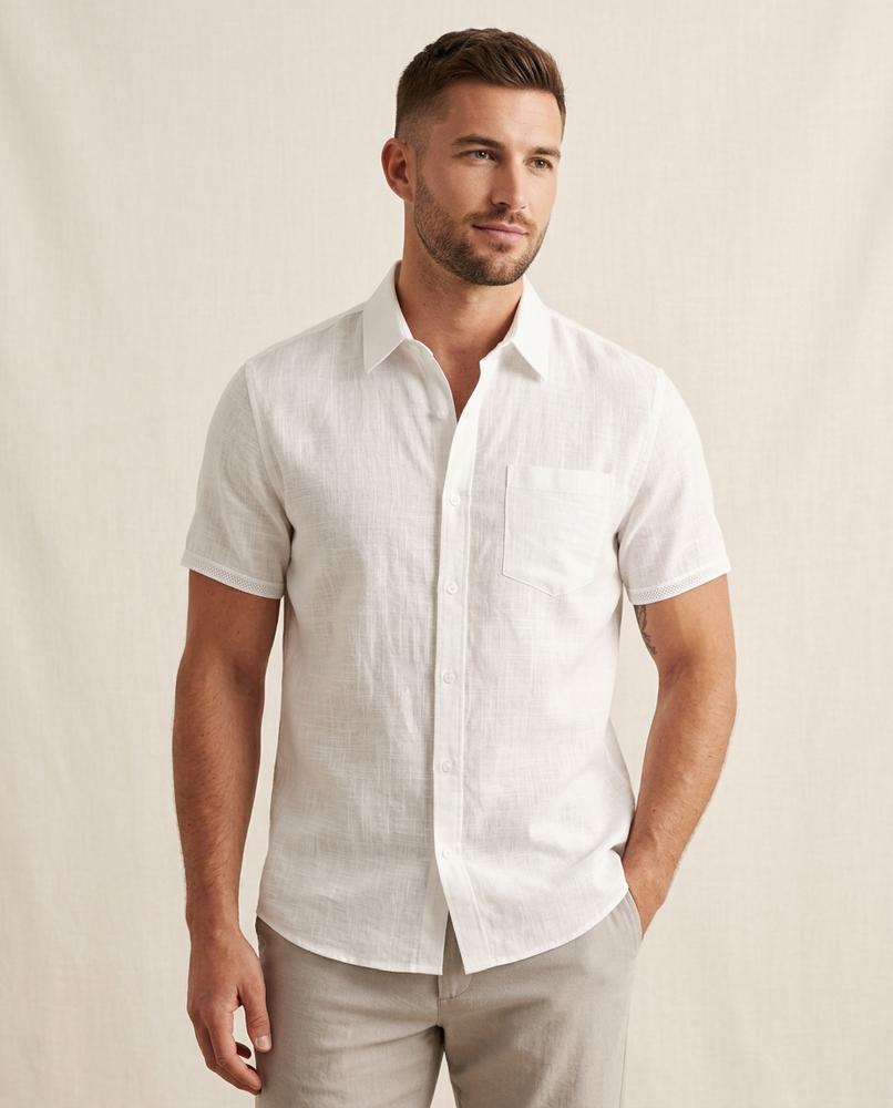 Lands Fashion - Conav | Textured Short-Sleeved Shirt Men