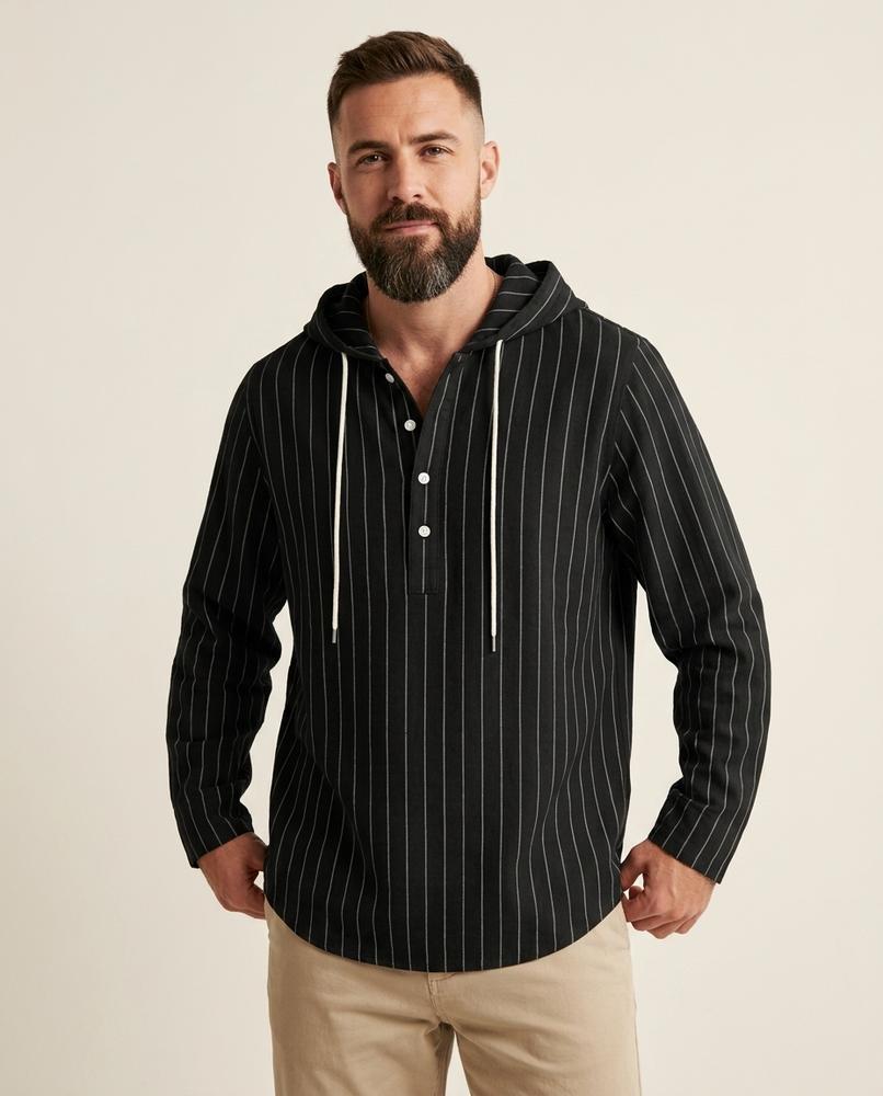 Lands Fashion - Losol | Hooded Striped Shirt Men