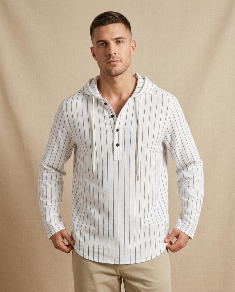 Lands Fashion - Losol | Hooded Striped Shirt Men