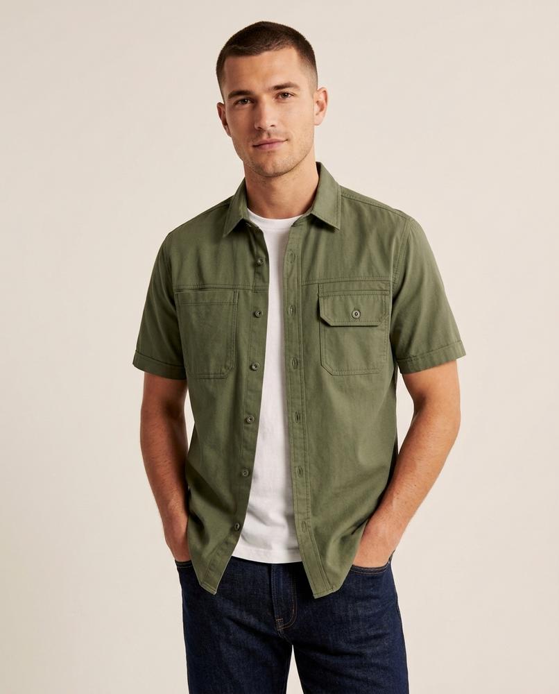 Lands Fashion - Kamer | Short-Sleeved Utility Shirt Men