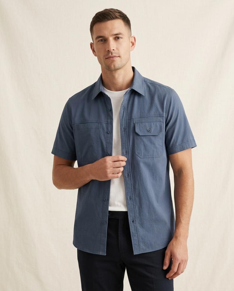 Lands Fashion - Kamer | Short-Sleeved Utility Shirt Men