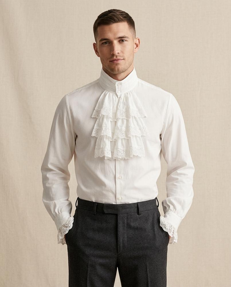 Lands Fashion - Yoram | Ruffled Stand-Collar Shirt Men