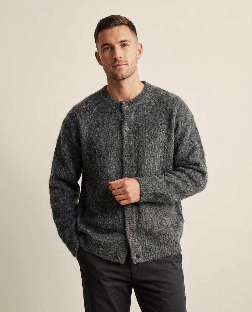 Lands Fashion - Daral | Fuzzy Button-Front Cardigan Women