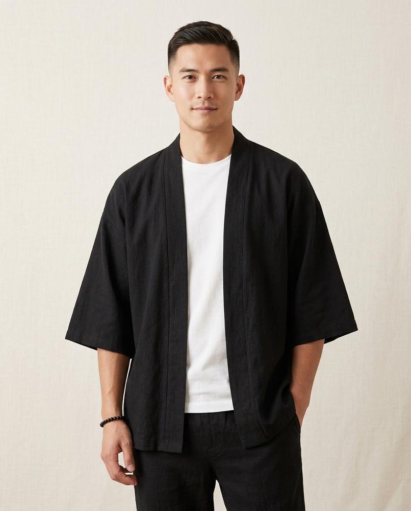 Lands Fashion - Nonav | Open-Front Relaxed-Fit Jacket Men