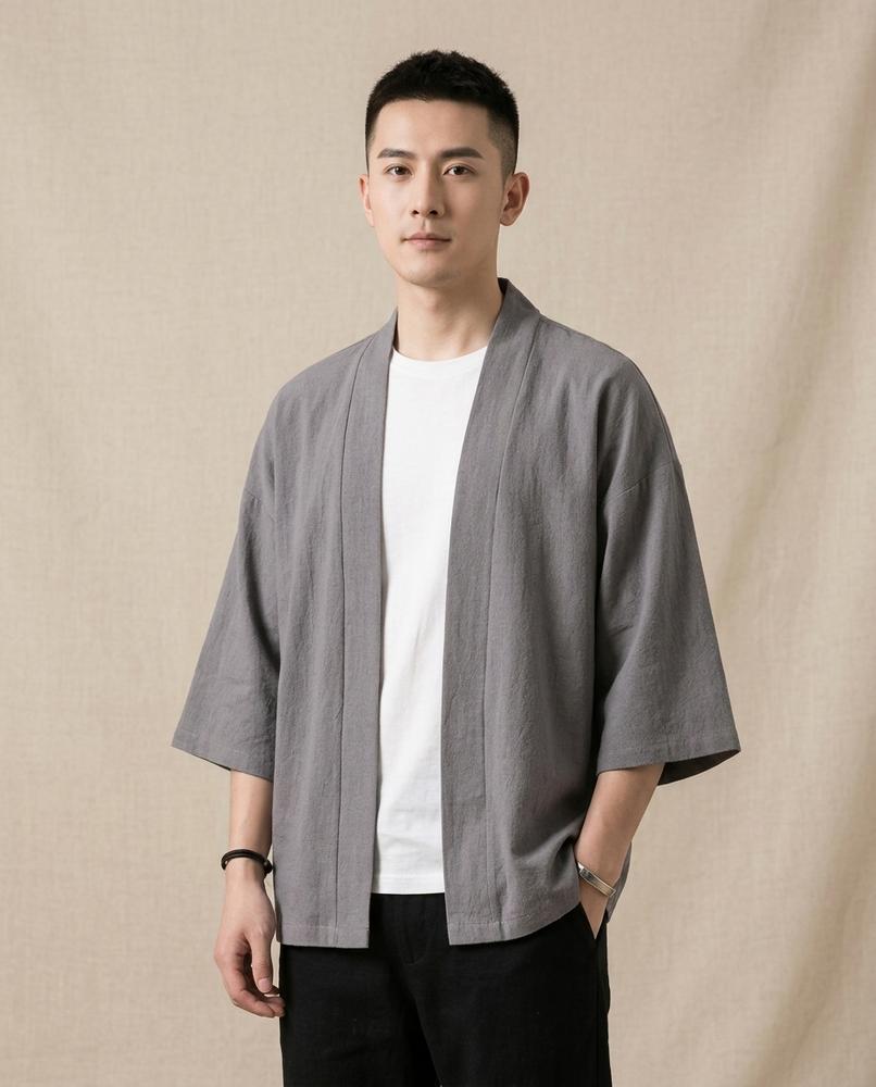 Lands Fashion - Nonav | Open-Front Relaxed-Fit Jacket Men