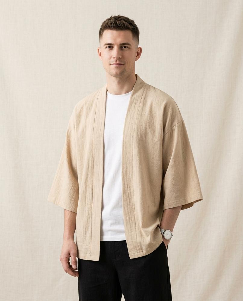 Lands Fashion - Nonav | Open-Front Relaxed-Fit Jacket Men
