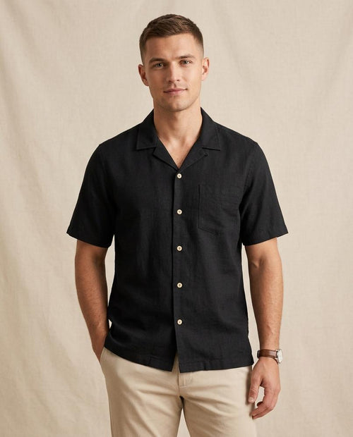 Lands Fashion - Datir | Camp-Collar Short-Sleeved Shirt Men