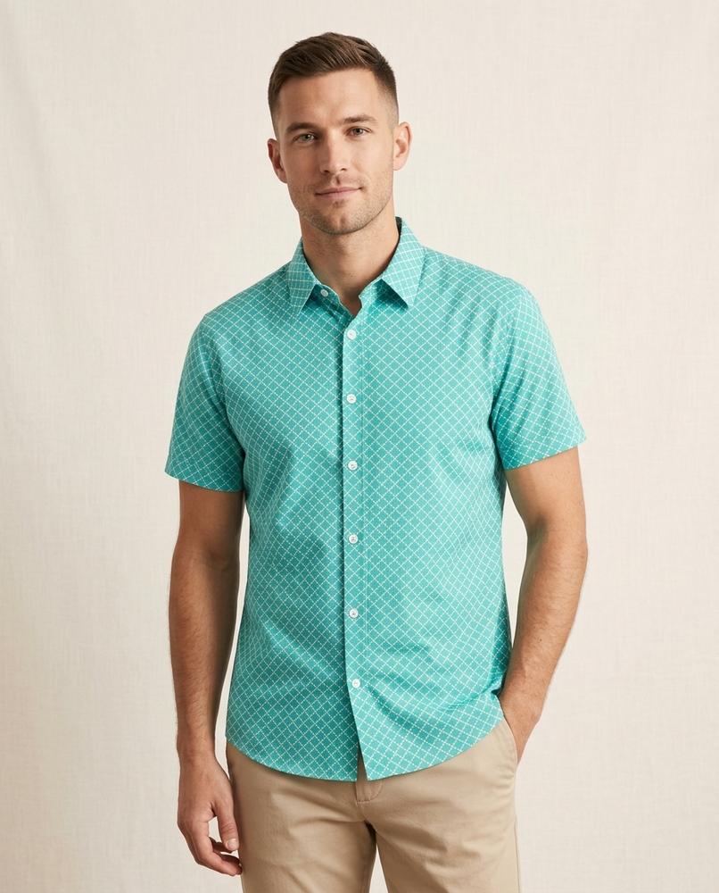 Lands Fashion - Kalor | Short-Sleeved Patterned Shirt Men