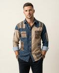 Lands Fashion - Semir | Patched Two-Tone Shirt Men