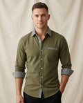 Lands Fashion - Ronor | Slim-Fit Contrast-Trim Shirt Men
