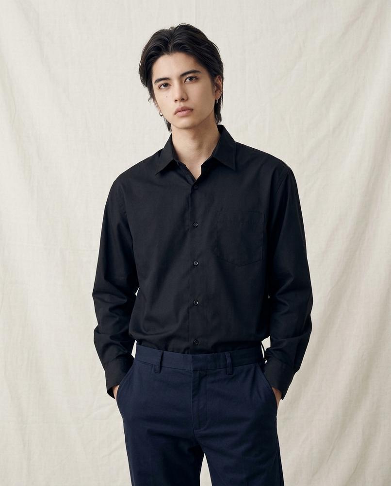Lands Fashion - Sevin | Long-Sleeved Solid-Color Shirt Men