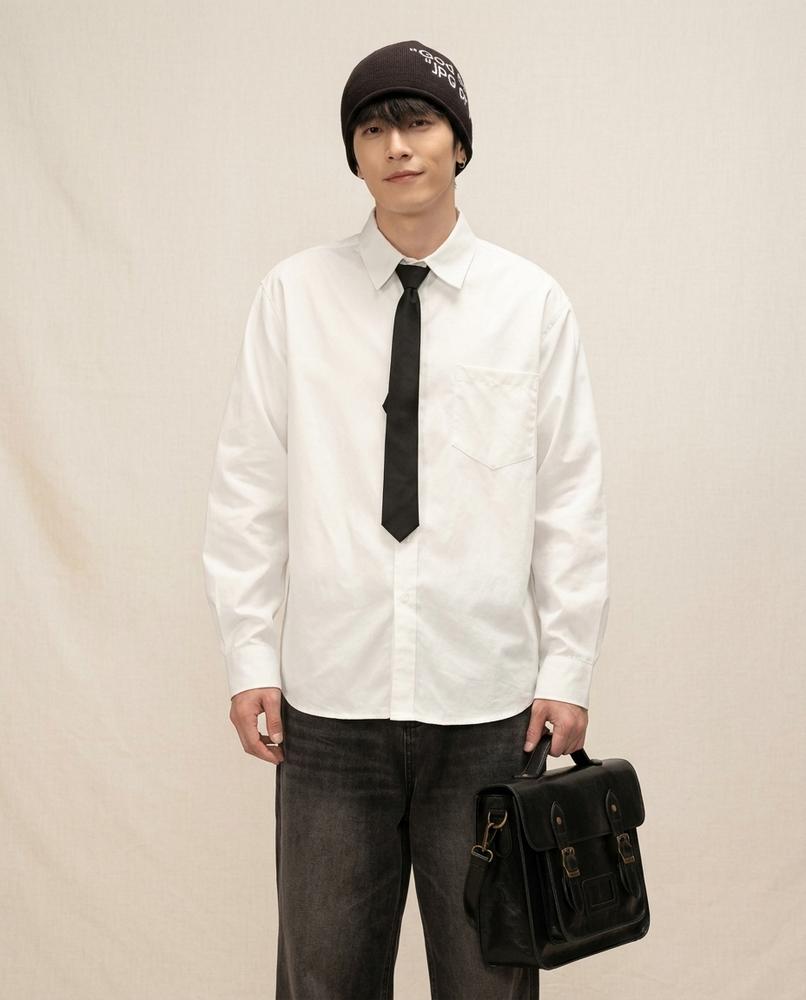 Lands Fashion - Sevin | Long-Sleeved Solid-Color Shirt Men