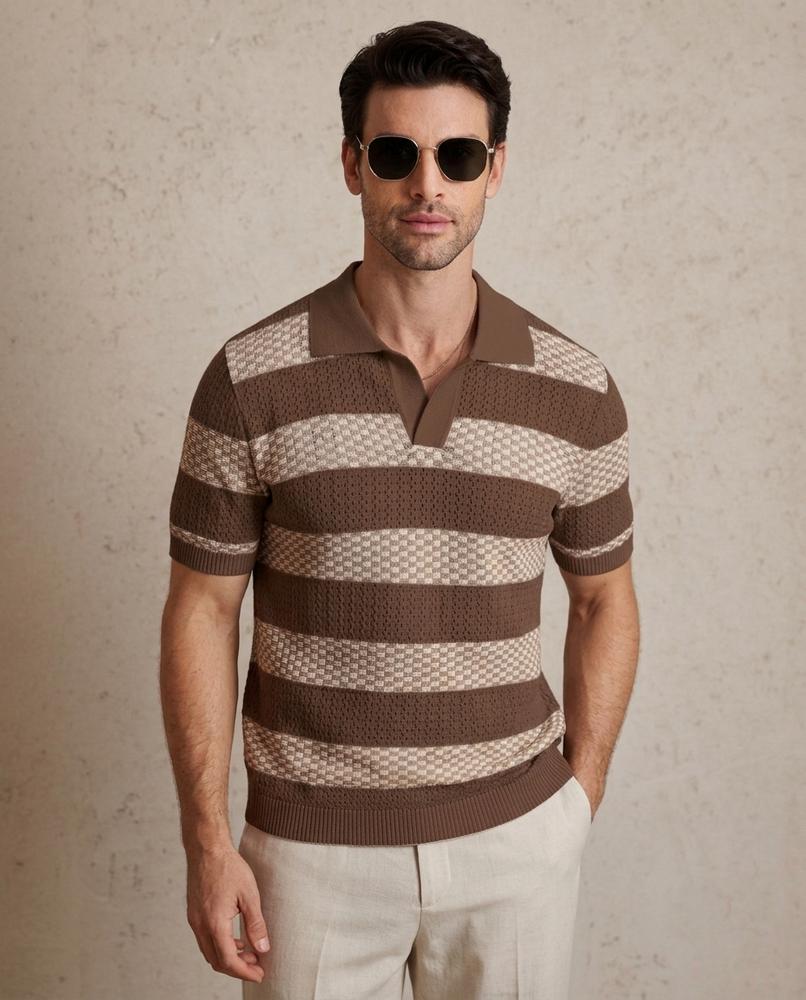 Lands Fashion - Eldar | Knit Striped Shirt Men