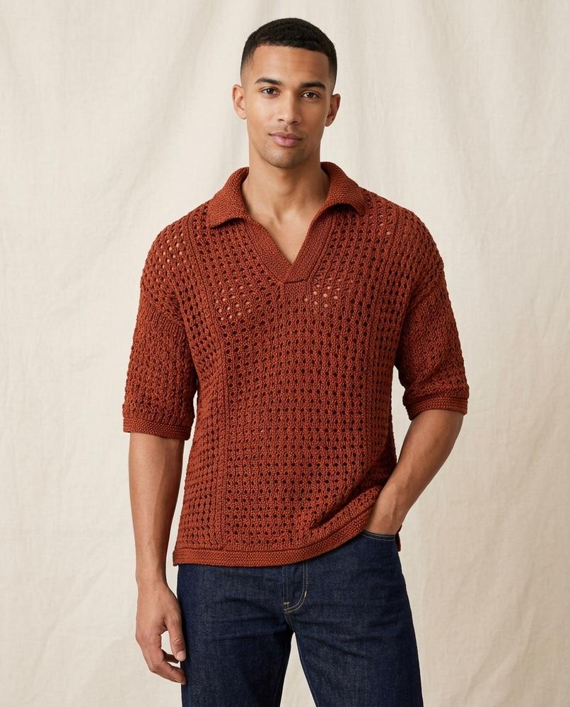 Lands Fashion - Nozan | Open-Knit Short-Sleeved Sweater Men