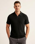 Lands Fashion - Zamer | Rib-Knit Open-Collar Shirt Men
